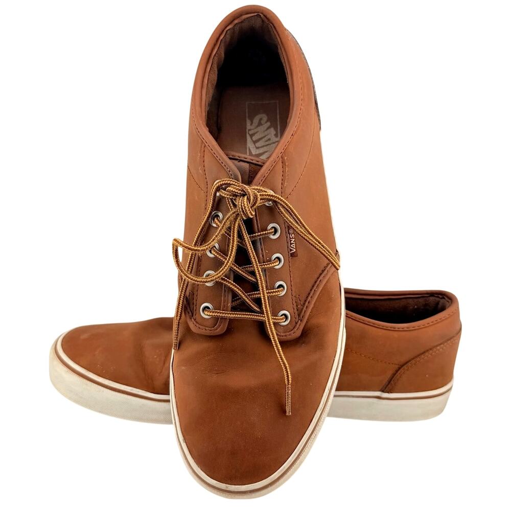Vans Atwood Leather Brown Marshmallow Sneakers Size 13 Casual Everyday Shoes